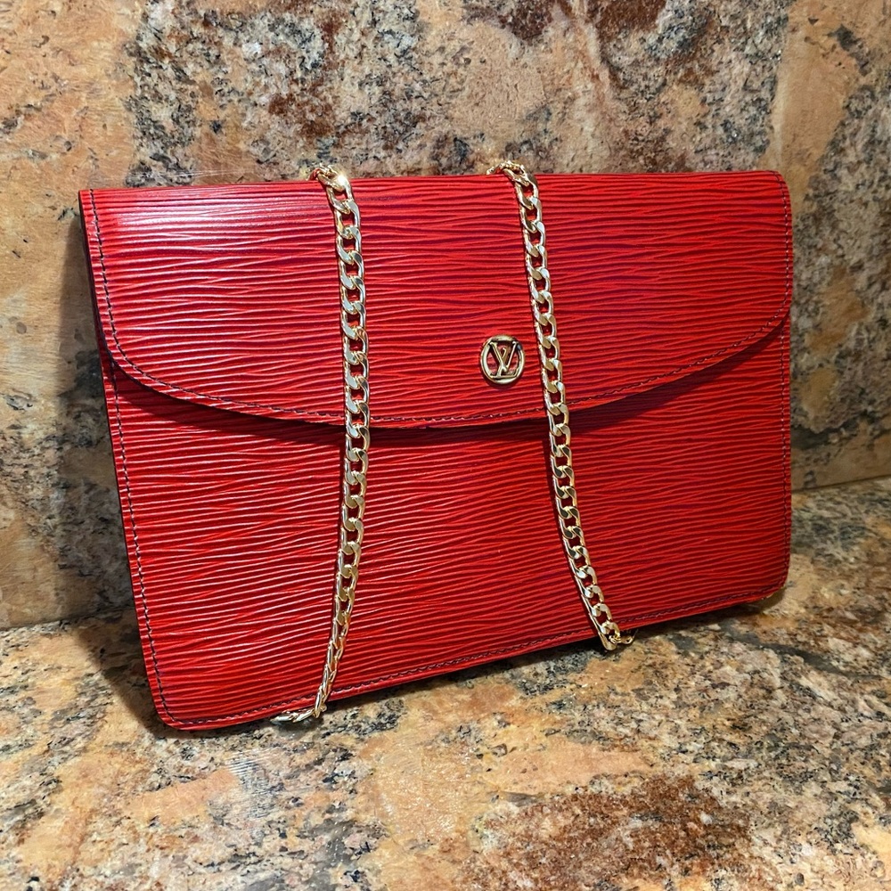Louis Vuitton Red EPI Clutch Crossbody